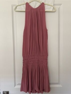 Ramy Brook Sleeveless Pleated Midi Dress in Dusty Rose